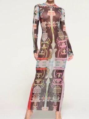 New! SKIMS Sheer Festival Maxi Dress - Rare & discontinued for since 2022